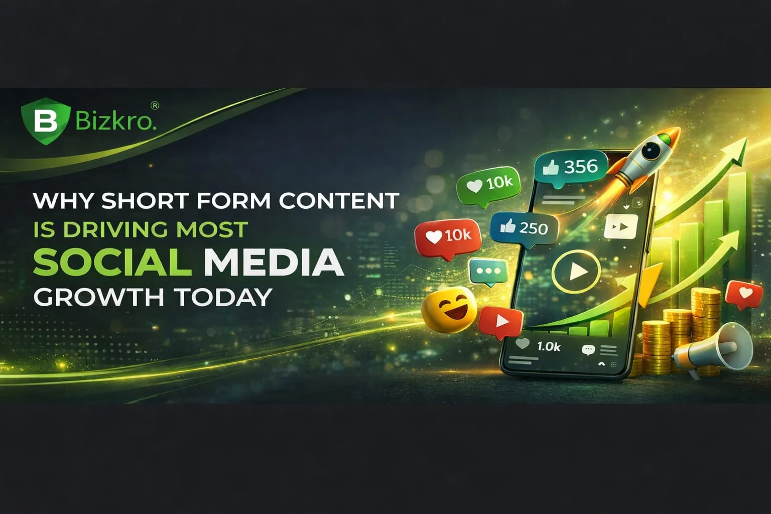 Why short-form content is driving social media growth today with Instagram Reels, YouTube Shorts, and Facebook Reels explained by Bizkro, Instagram Growth Experts in Punjab